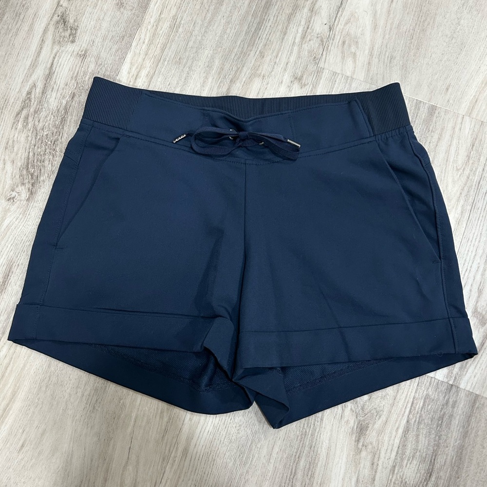 Athleta Navy Blue Shorts with Drawstring Waist Size 4